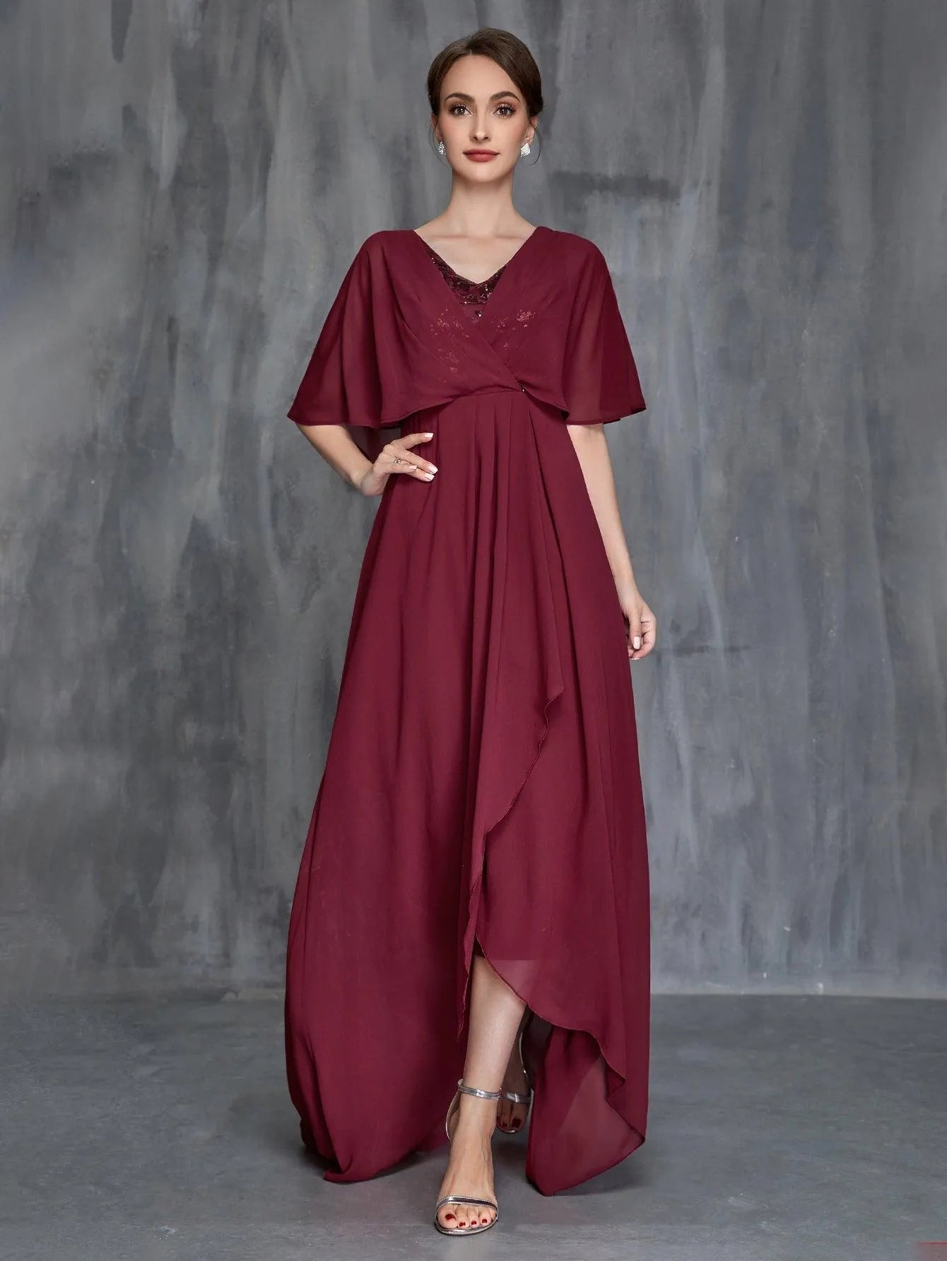 Womens' Butterfly Sleeves Chiffon Formal Dress