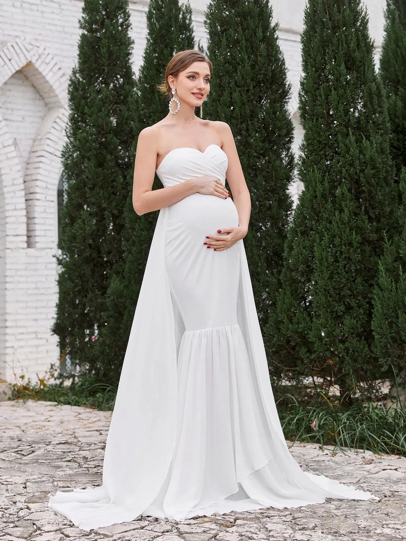 Maternity Mermaid Hem Tube Formal Dress