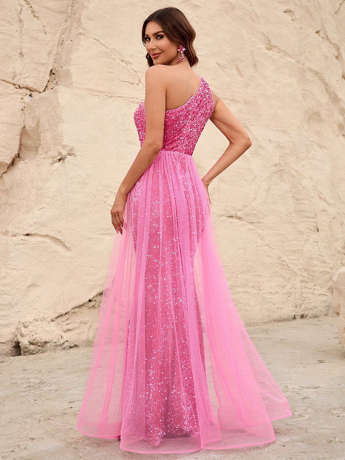 Elegant One Shoulder Sequin Mermaid Dresses