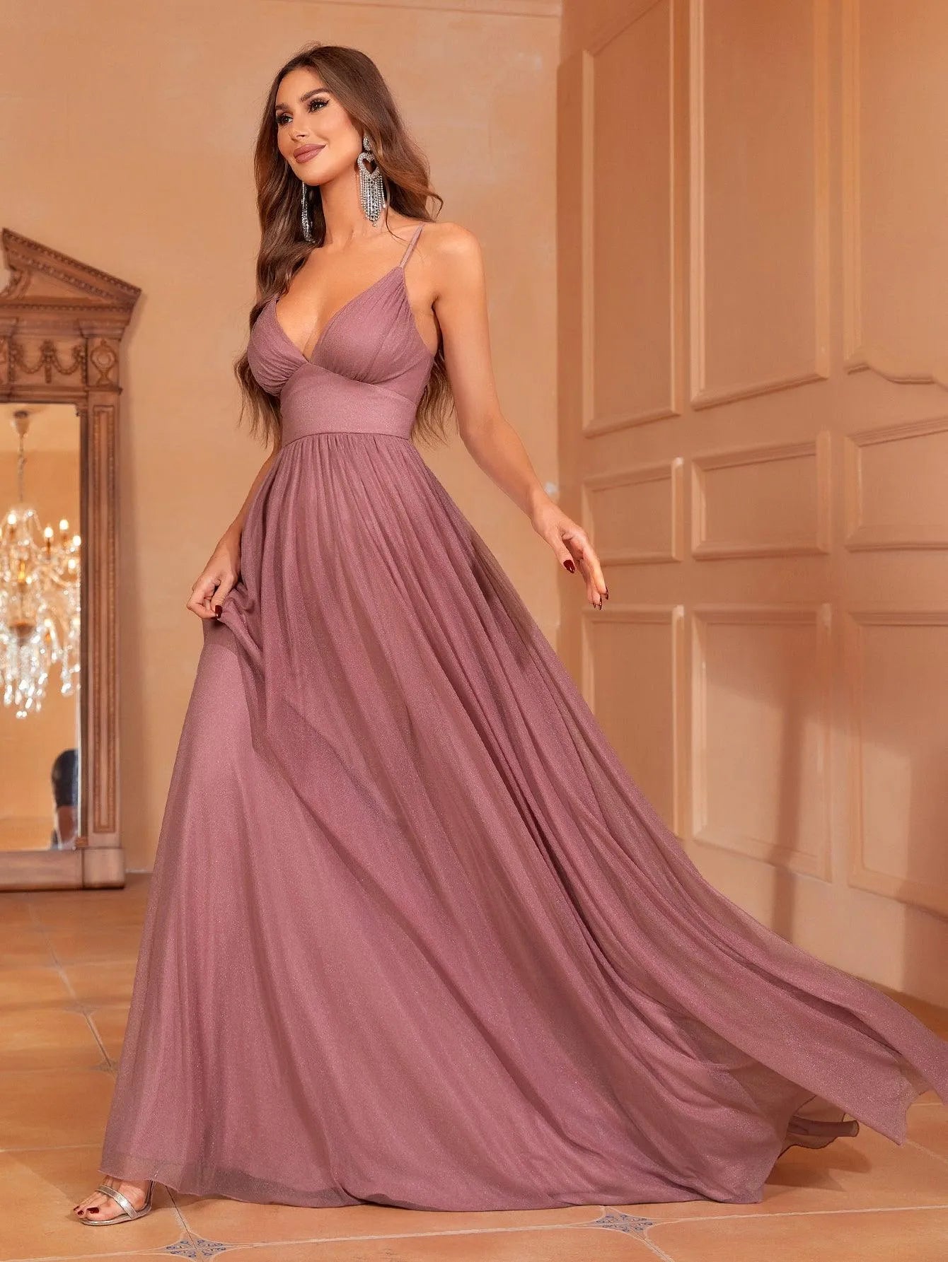 Solid A Line Cami Bridesmaid Dress