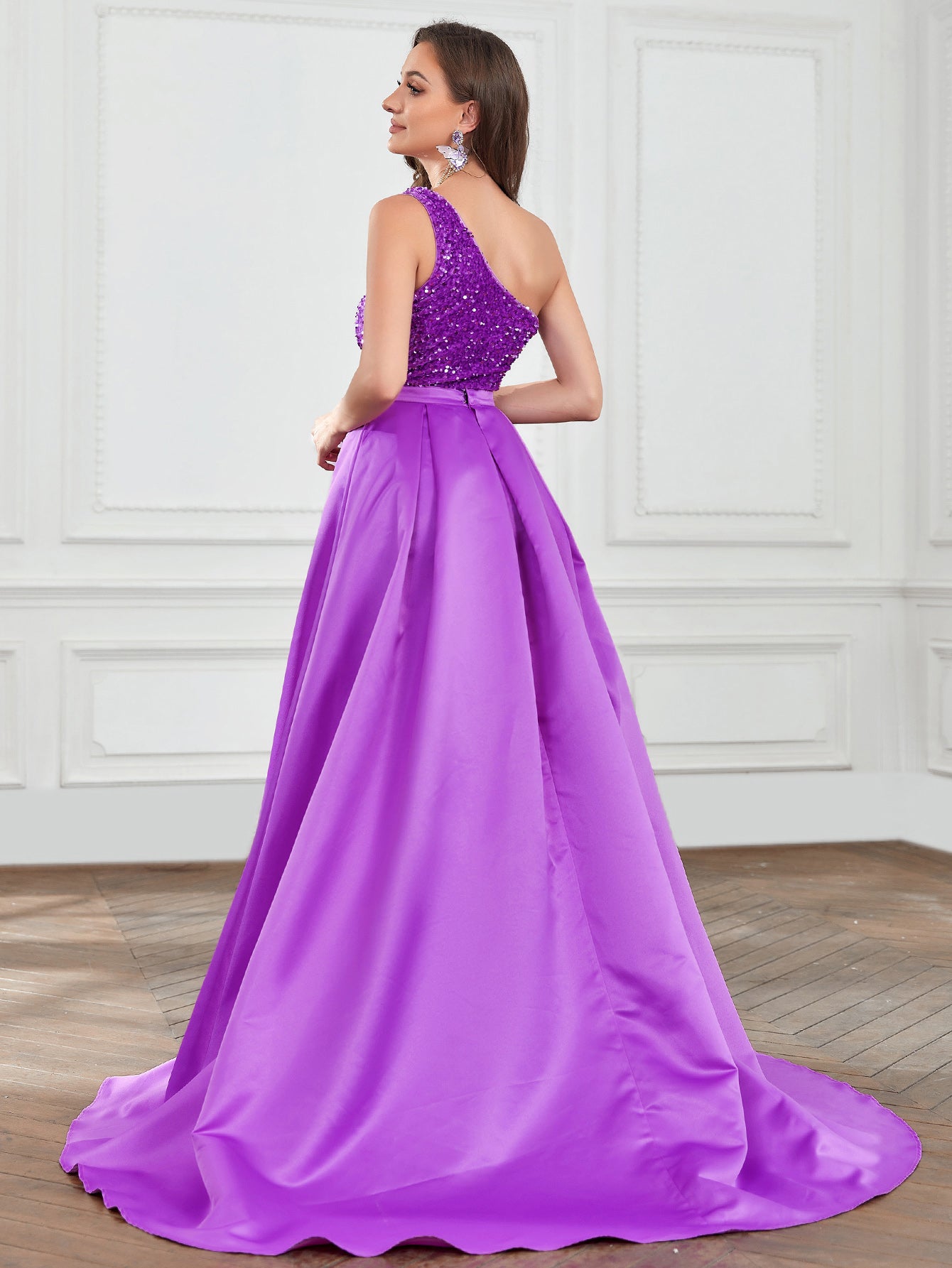 Elegant One Shoulder Sequin Mermaid Dresses